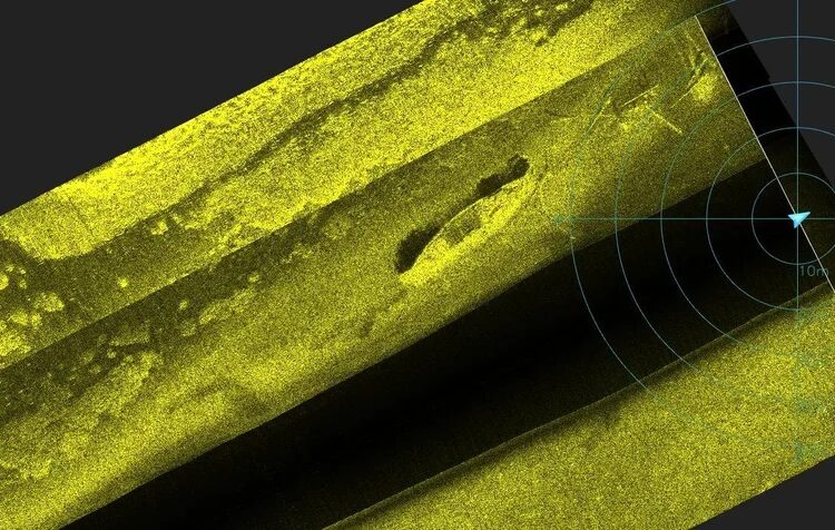 Side scan sonar image of the Wreck of the Ranger, 2