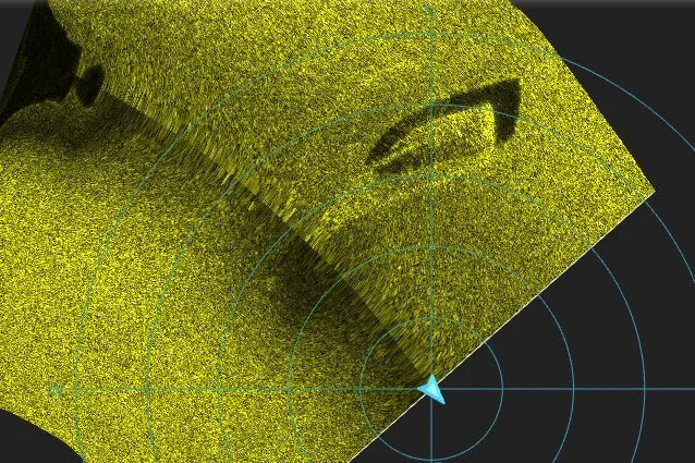Side scan sonar image of a shipwreck